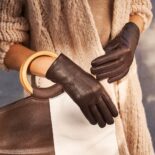 napoCLASSIC elegantes guantes marrones para mujer