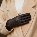 napoELEGANT guantes acolchados de mujer marrones