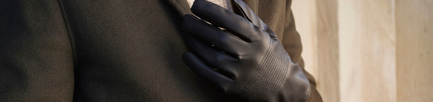 guantes de cuero ecológico para smartphone para hombre