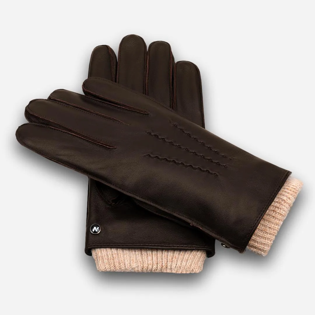 guantes marrones con manga