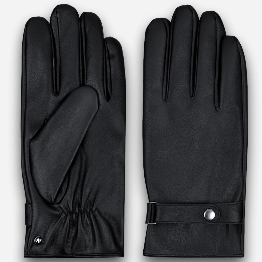 guantes ecológicos de hombre negros con cierre