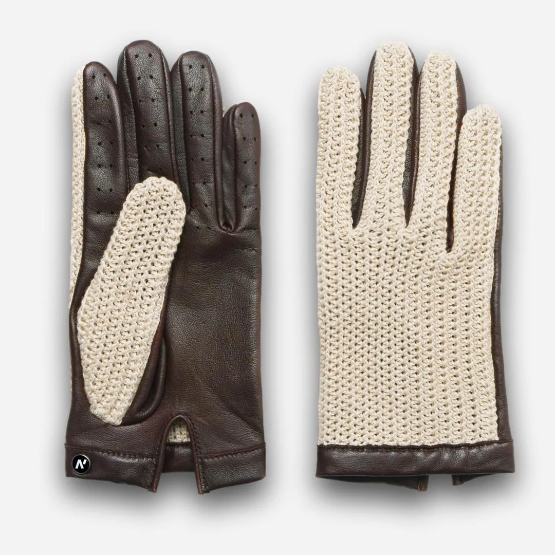 guantes trenzados beige