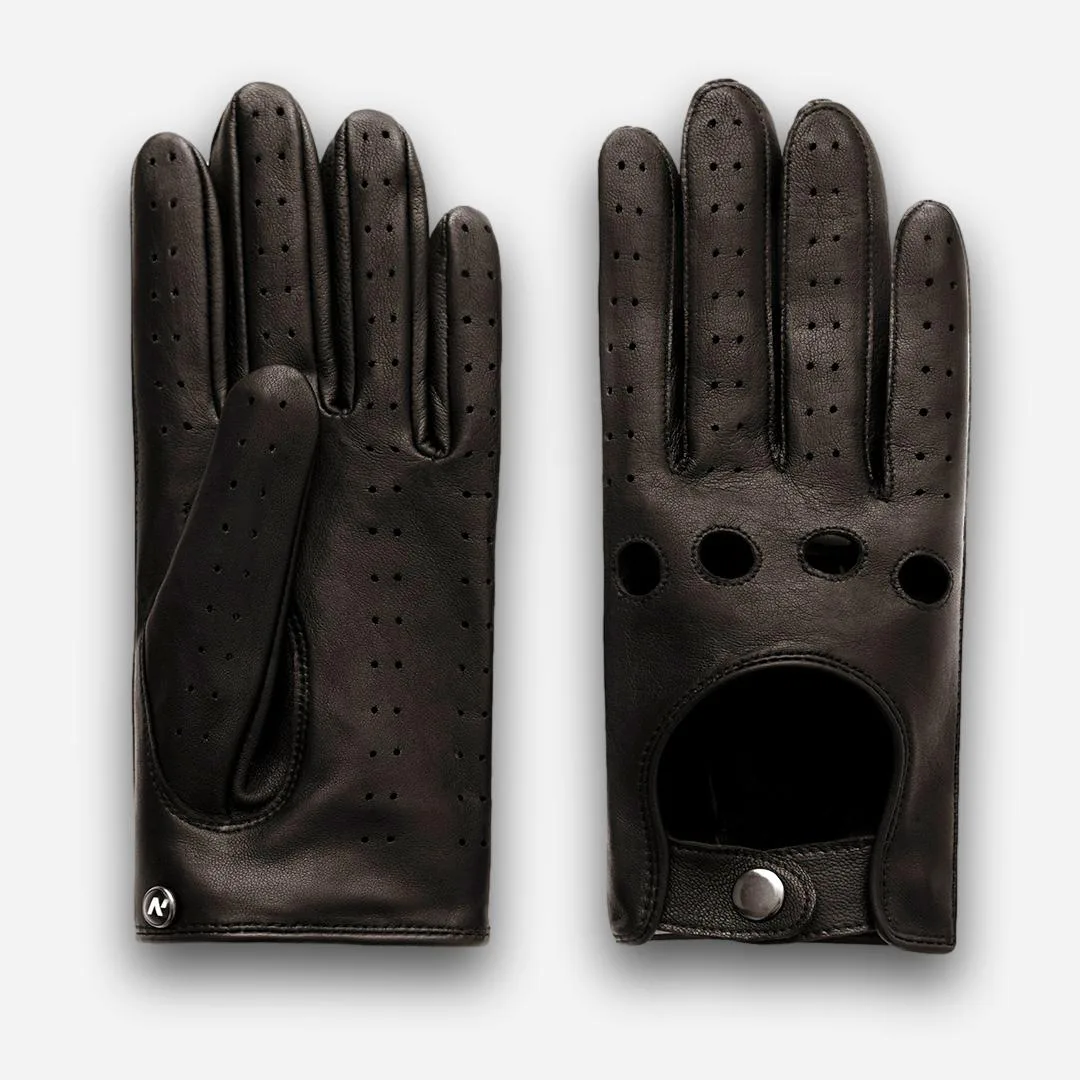 guantes de cuero marrones para hombre