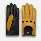 guantes de cuero para hombre en amarillo