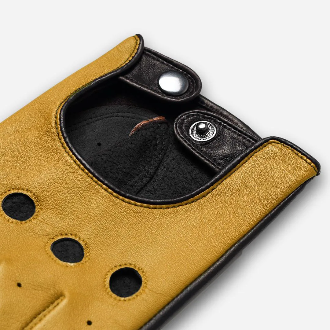 guantes de cuero en amarillo