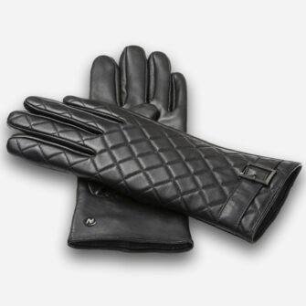 guantes de mujer acolchados negros
