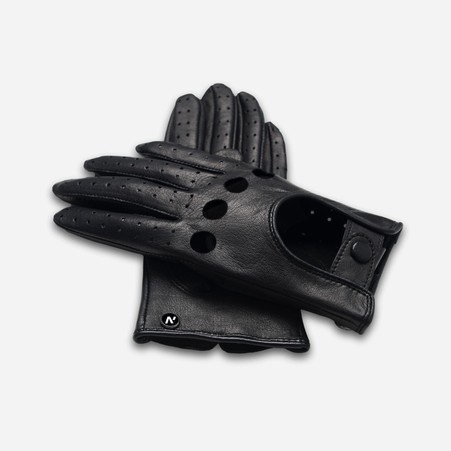guantes de cuero negro para hombre