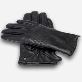guantes negros de cuero ecologico