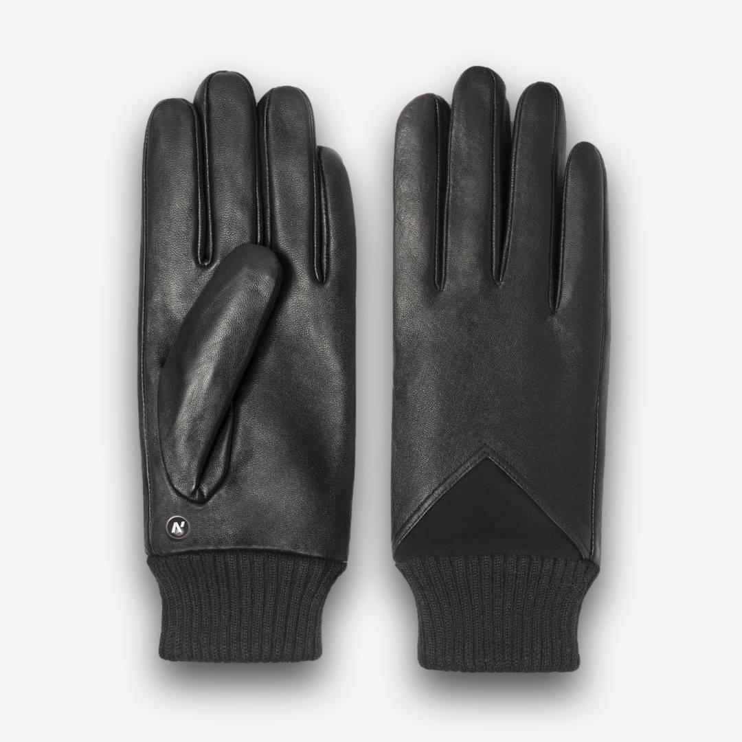 guantes de cuero negro
