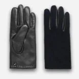guantes de ante azul marino para hombre