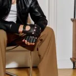 guantes negros sin dedos para hombre