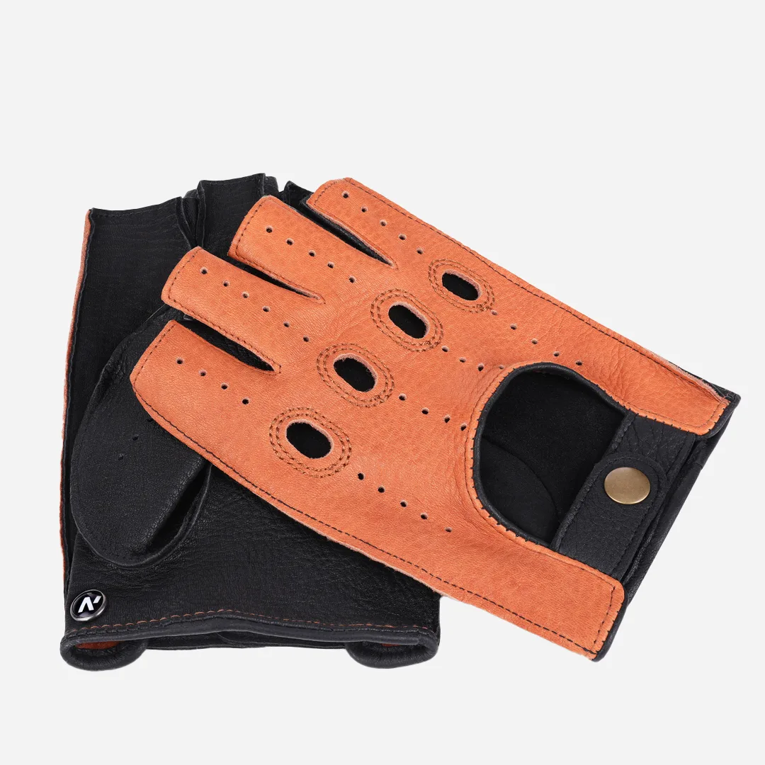 guantes sin dedos de color marrón claro para hombre