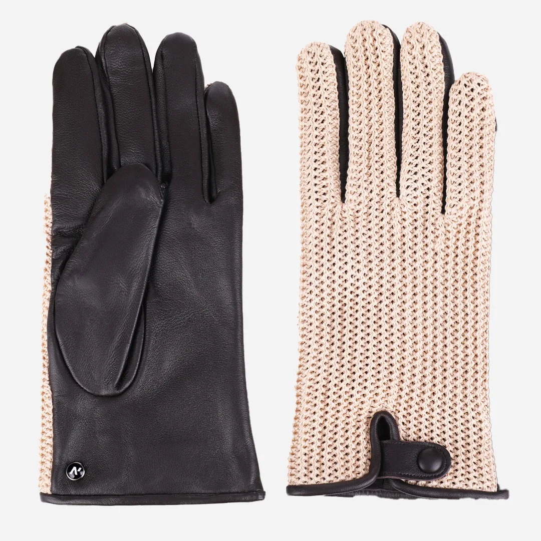 guantes beige para hombre