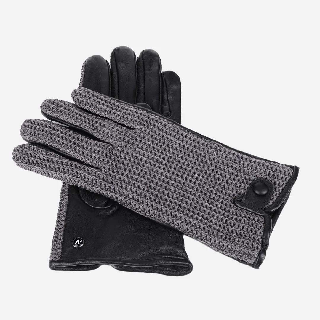guantes grises para hombre