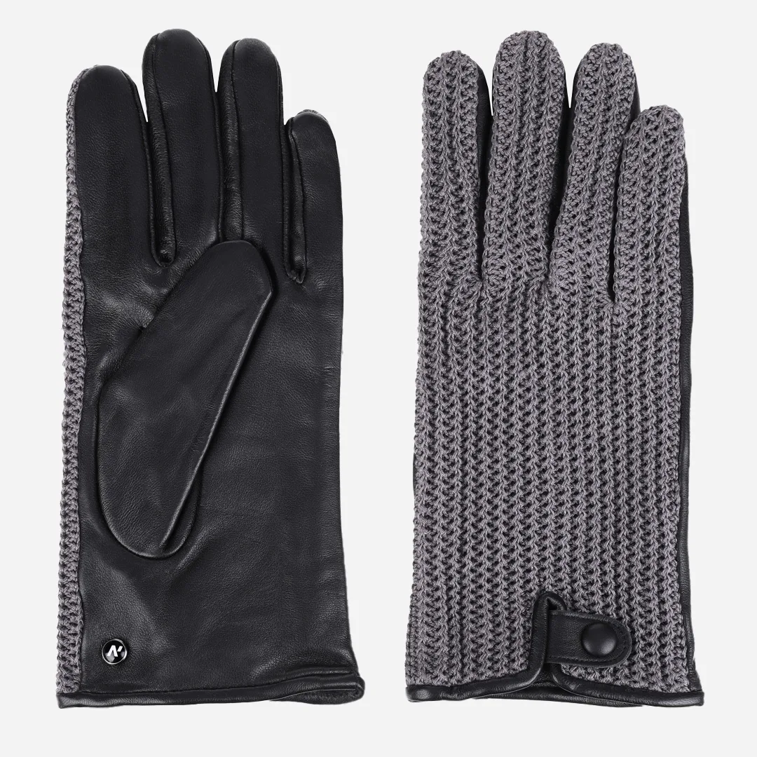 guantes grises para hombre